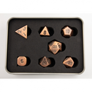 Burnished Block Set of 7 Metal Polyhedral Dice with Copper Numbers  Fair Game Video Games
